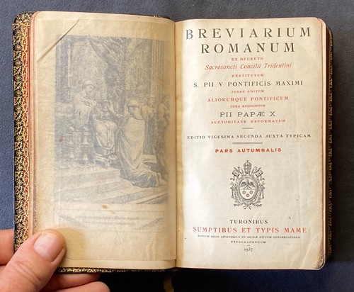 BREVIARUM ROMANUM Pars Autumnalis Mame Turonibus 1937 - Foto 6 di 16