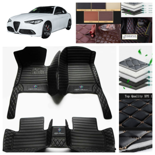 For Alfa Romeo Giulia 2017-2024 Car Floor Mats Leather Waterproof Carpets Luxury - Foto 9 di 34