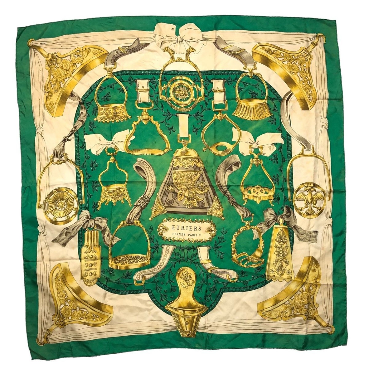 Hermes Scarf silk Carre Approx. 86cm x 86cm vintage items ETRIERS