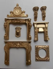  Dolls House 1 / 12th Scale Collection Fire Places Clock Sconces Frame Door Knob