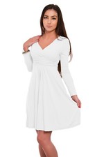 Elegant Womens Maternity Dress Long Sleeve V-Neck Pregnancy Sizes 8-18 8467
