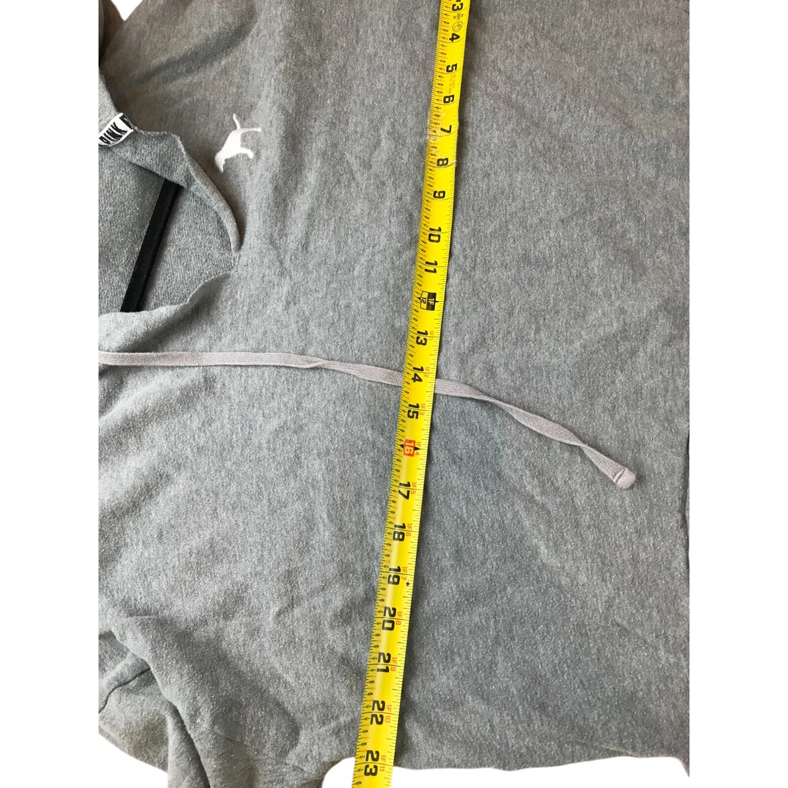 UNDERCOVER Felpa con cappuccio Victoria's Secret ROSA donna M grigia scollo a V orlo spacco pullover