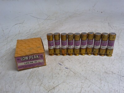 Lot Of 10 Bussmann Low-Peak LPN-RK 10 Fuse 10A 250V LPNRK10 Dual Element