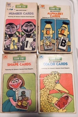 sesame Vintage Sesame Street Cards 1978 Alphabet/Numbers - 1981 Shapes