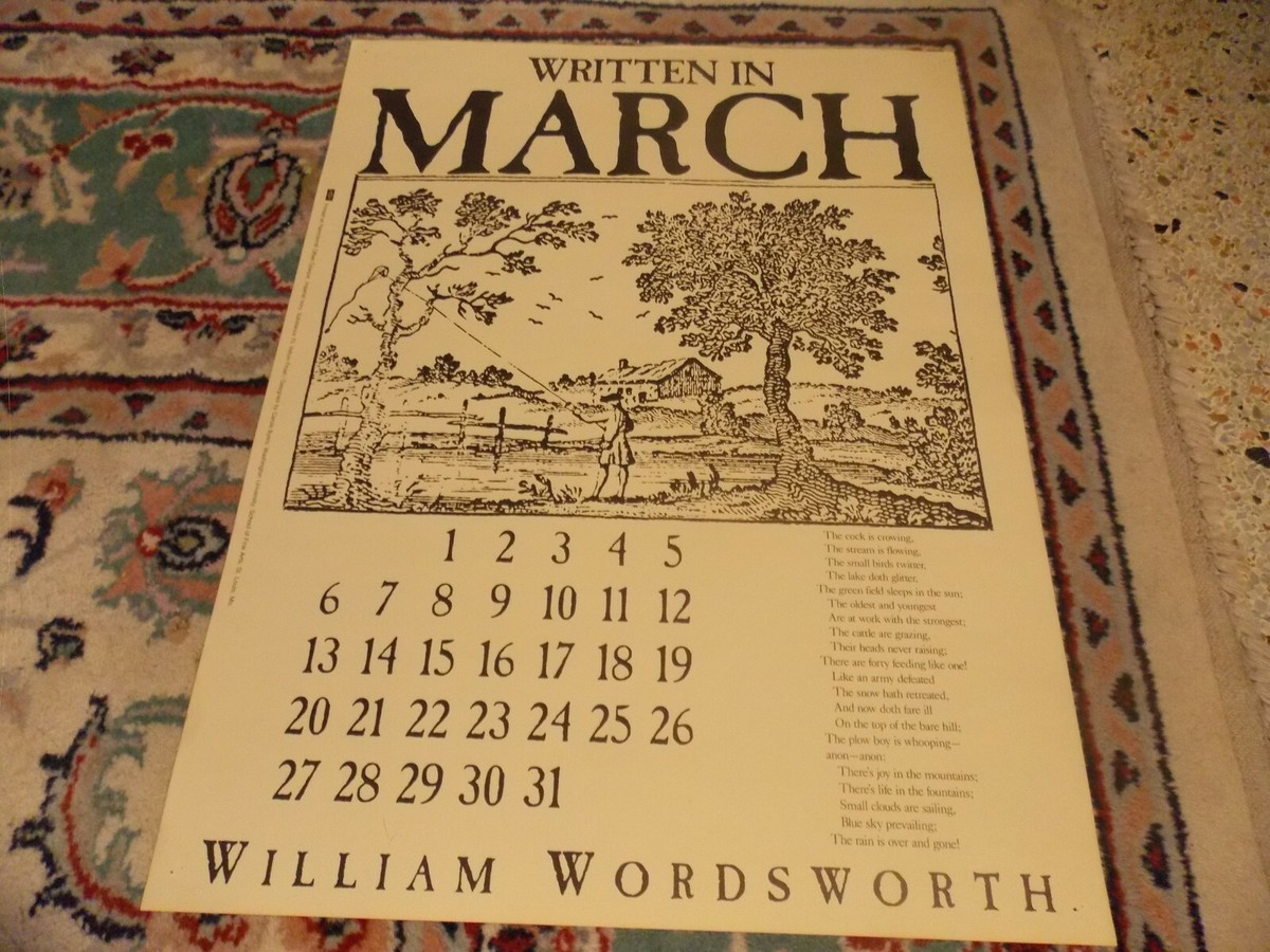 march-calendar-1988-poster-print-william-wordsworth-poem-march-by-carole-byers-ebay