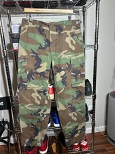 Vintage 80s U.S. Military Camo Combat Cargo Uniform Trouser Pants 35x32 Utility