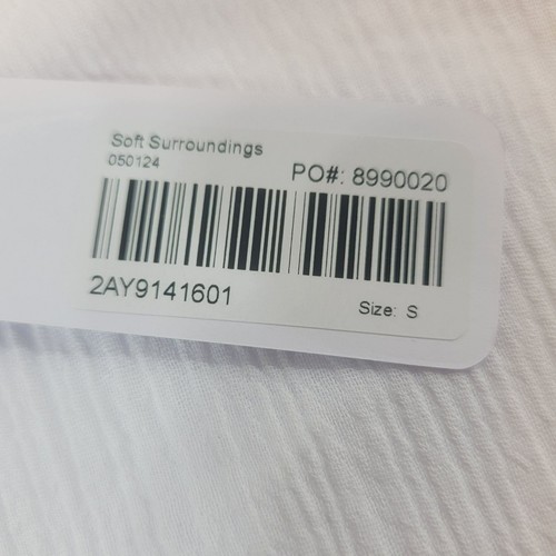 Tunika-Bluse mit weicher Umrandung, Damen S, weiß, Lagenlook Gaze-Material, neu mit Etikett - Bild 6 von 12