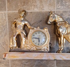 United Clock Co. Self-Starting Mantel Clock era of Roy Rogers and Horse Trigger