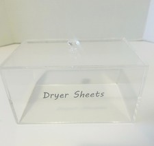 Crystal Knob Dryer Sheet Container Laundry Rm Dispenser lid Storage Organization