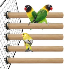Hamiledyi Bird Perch for Cage Parakeet Stand 5 Pcs, Wood