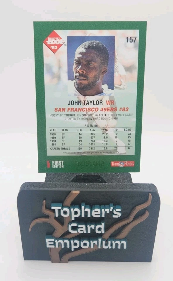 John Taylor - Collector's Edge - 1992 - Base Set - #157 - Image 2 of 2