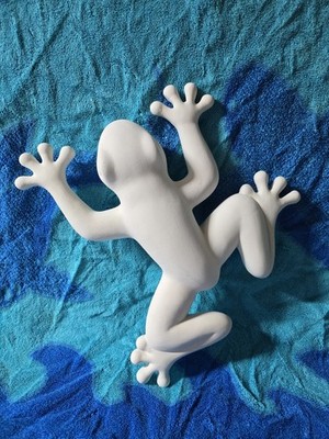 Large Wall Frog 13.5'' tall x 11.5'' Wide x 2'' Deep Ceramic Bisque Ready To Paint 