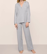 NWOT Eberjey 2 Pc XS Gisele Tencel Modal Long PJ Set Super Soft Pajamas Gray