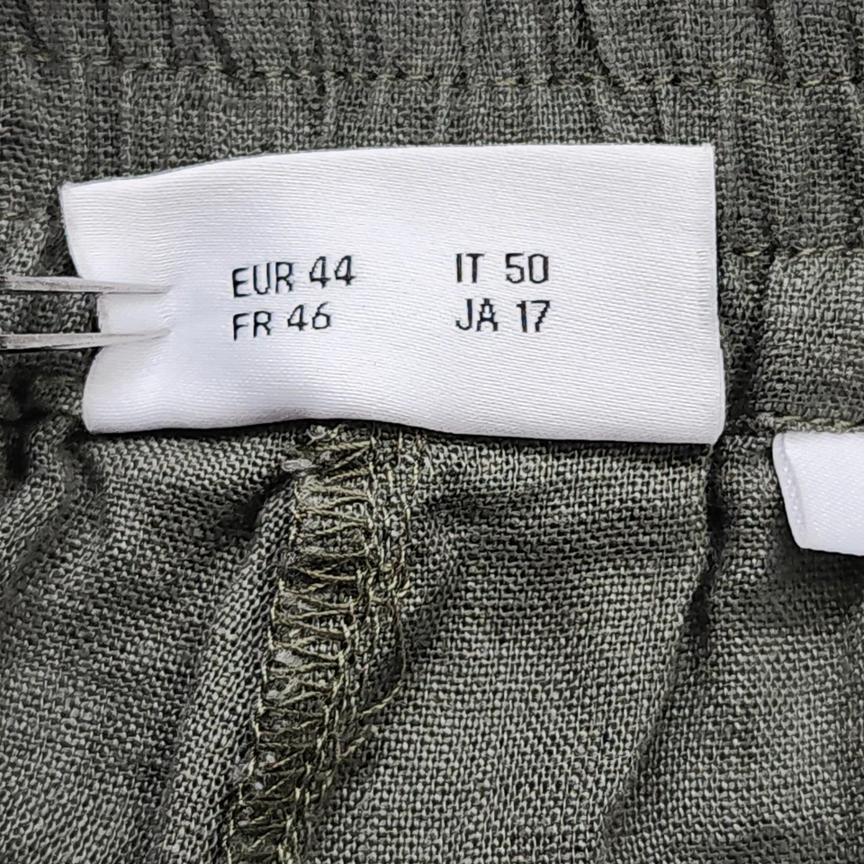 Pantalón de aluminio para mujer 14 verde lino precioso cargo recortado 1/2 cintura elástica dobladillo jogger Foto 4 de 4