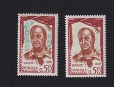 Timbre france 1961 n°1304a Raimu - variété vert très pâle (mnh) LUXE **