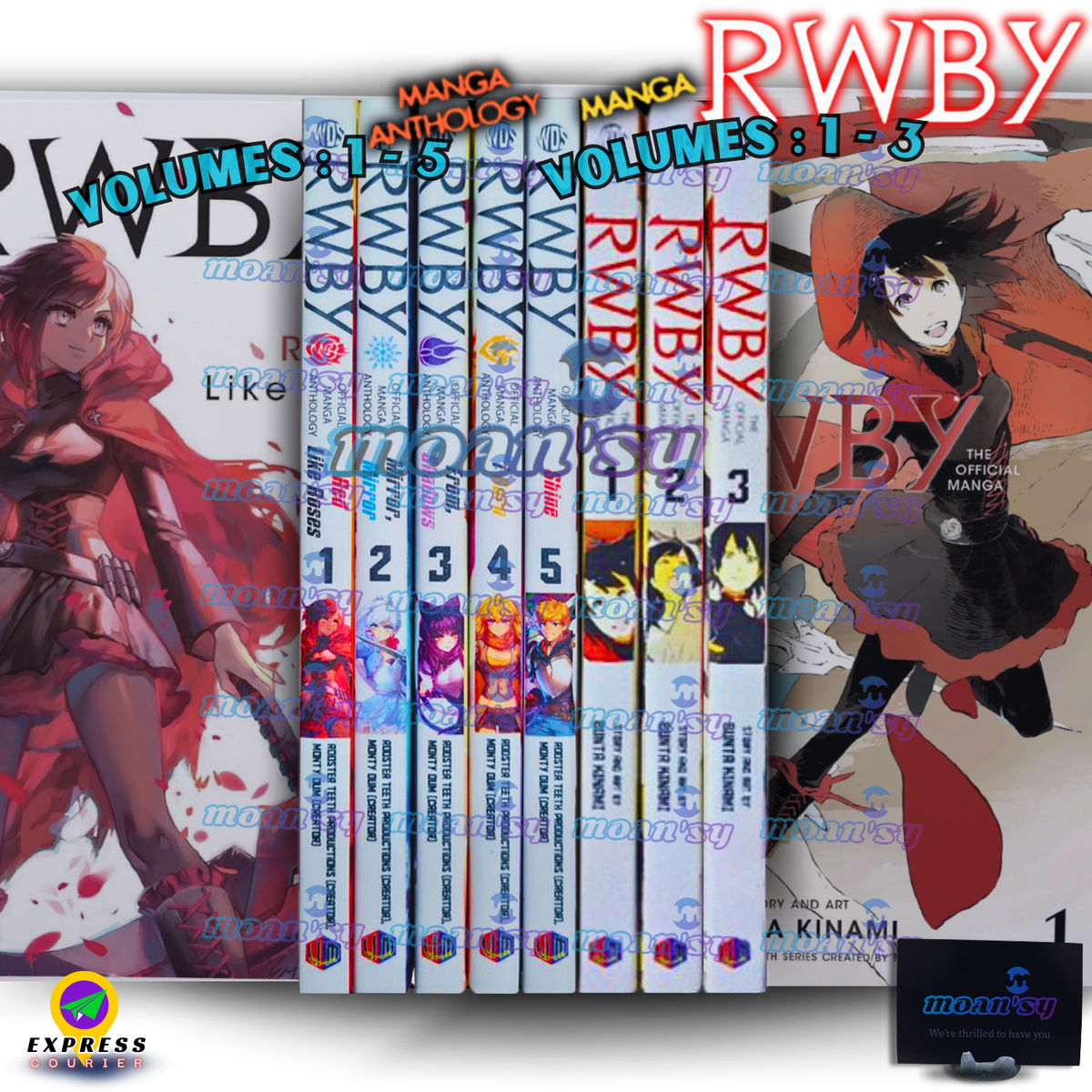 英語版 ヴァイスシュヴァルツ RWBY OFR 50種セット RWBY Manga Anthology Volume 1-5 END & Manga Volume 1-3 English 8