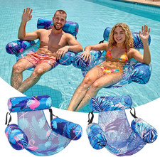 Inflatable Pool Floats Chair, 2 Pack Water Floating Chairs Adult Heavy Duty  Bl