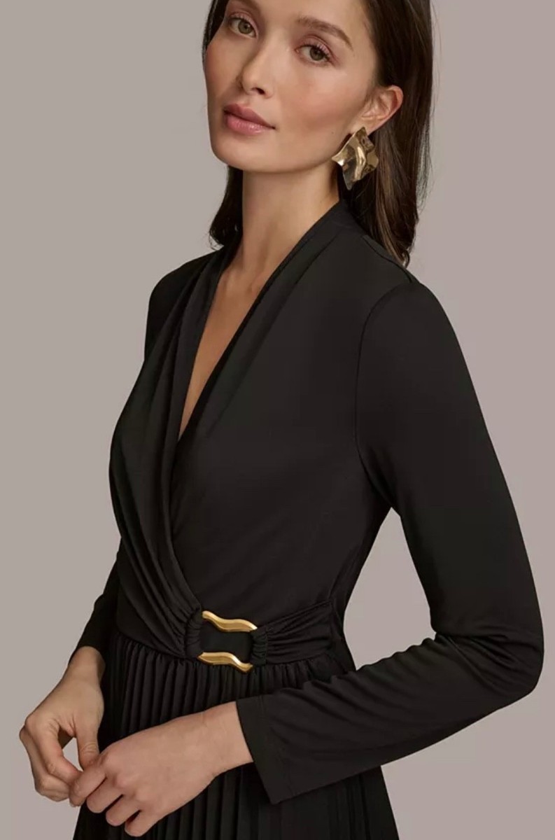 donna karan pleated dress Sleeveless Pleated Midi Sheath Dress | Sheath Dress