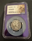 1902 Barber Quarter 25C • NGC Genuine • Better Date • 90% Silver • TAT Label