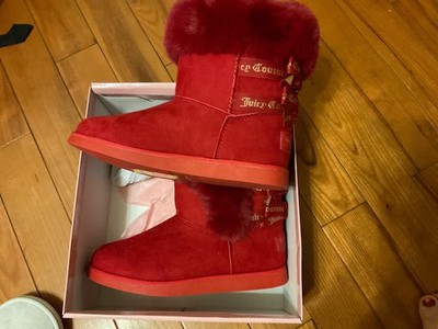 Juicy Couture Women s JC-King 2 Winter Boots red Faux Fur size 7