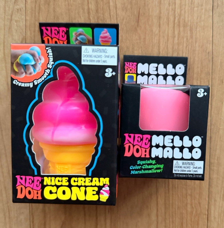 Nee Doh Nice Cream Cone & Mello Mallo Color-Changing Squishy (SET OF TWO)