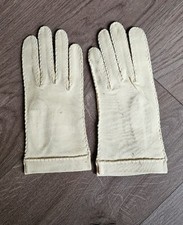1940s-50s Pair of White Cloth Woman's Gloves size small to medium