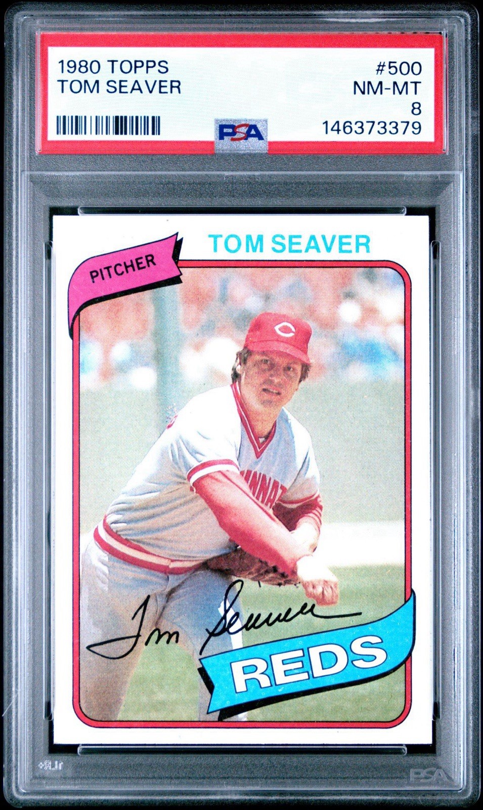 1980 TOPPS #500 TOM SEAVER PSA 8