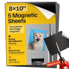 Strong SelfStick Adhesive Magnetic Sheets 5 Pcs 8x10"/20x25cm   Customizable ...