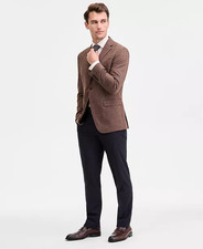 $295 Kenneth Cole Reaction Brown Mens Slim Fi...