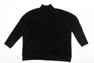 Pep & Co Damen schwarzer Samt Pullover Sweatshirt Größe 16   Schulterausschnitt