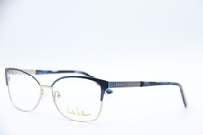 NEW NICOLE MILLER GRAND C03 BLUE GUNMETAL HAVANA AUTHENTIC EYEGLASSES 54-16