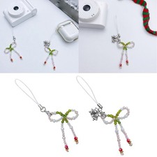 Trendy Beaded Bows Phone Chain Detachable Phone Lanyard for Fashion Individuals