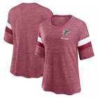 NFL Atlanta Falcons Women's Blitz Marled Short Sleeve T-Shirt in Red, Medium
