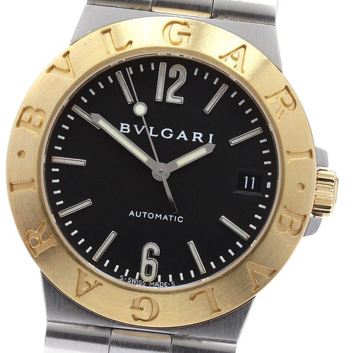 BVLGARI Diagono Sports LCV35SG Date YG bezel black Dial Automatic Men's_948921