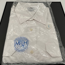 Murphy & Hartelius M&H Mens White Short Sleeve Pilot Unifrom Shirt Size L 17 NEW