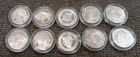 Lot Of 10 - 1/10 Oz Silver Rounds 3 Different Designs
