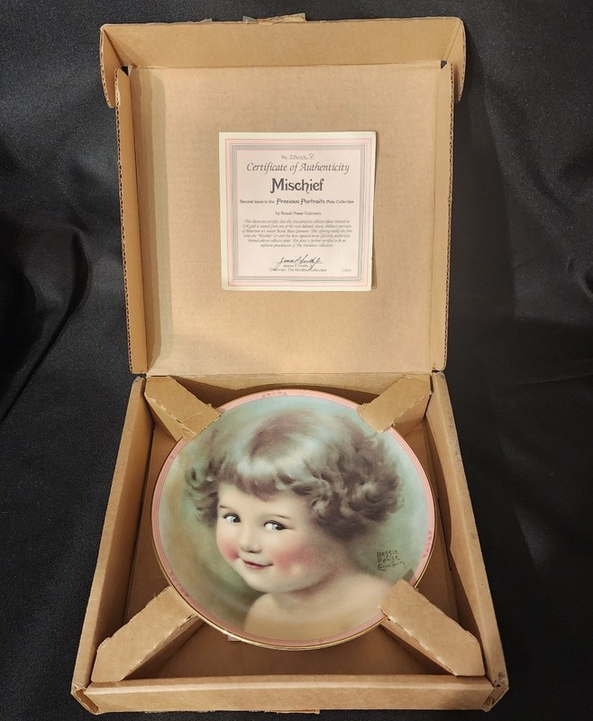 Bessie Pease Gutmann Hamilton Plate Mischief Precious Portraits Vintage Boxed