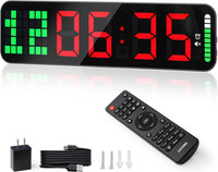 Gym Timer - Large Digital Gym Clock Wall with Interval Time Progress Bar, Countd
