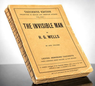 H G WELLS THE INVISIBLE MAN DER UNSICHTBARE 1898 ERSTAUSGABE TAUCHNITZ 3282 RARE