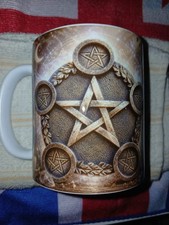 Wiccan Pentacle Moon Magic Mug 11oz Ceramic Pagan Witchcraft Coffee