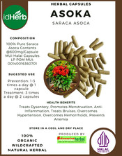  idHerb 100-500 Capsules Asoka Saraca Asoca Natural Organic WildCrafted