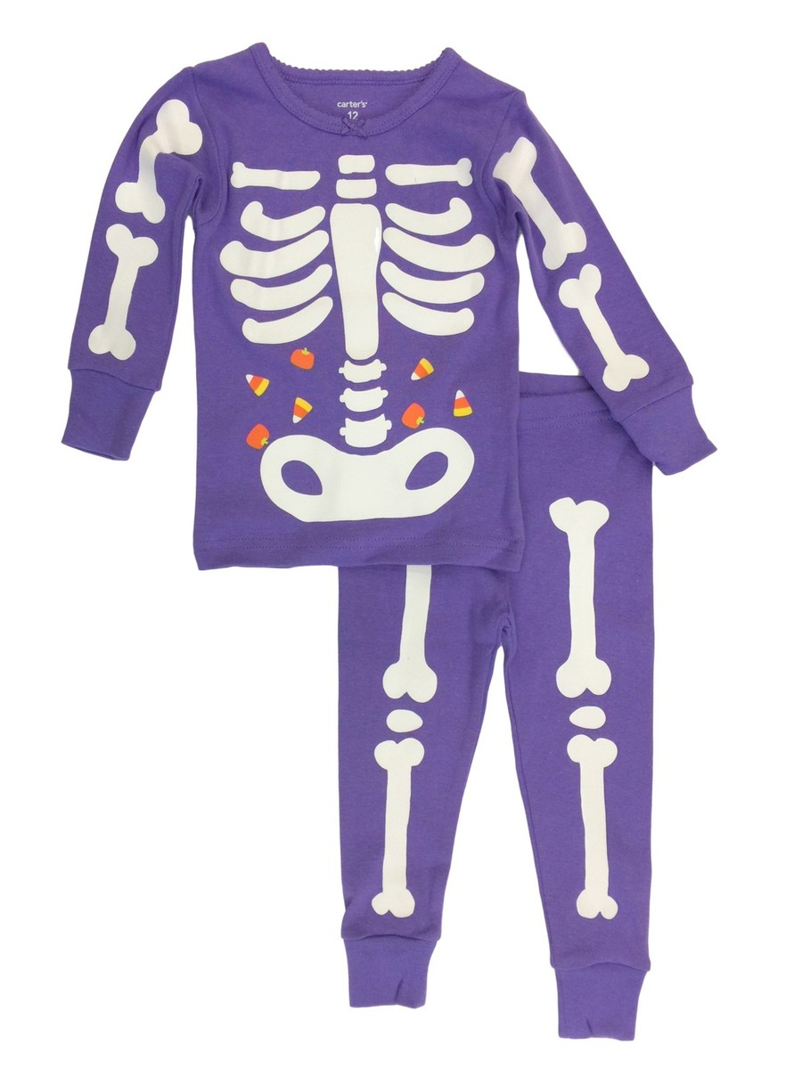 Carters Infant Girls Purple Skeleton With Candy Cotton Halloween