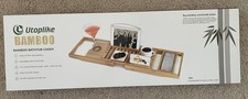 Utoplike Bamboo Bathtub Caddy Tray Bath Tray For Tub Adjustable Organize NRFB