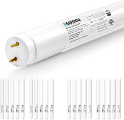 PARMIDA 20-Pack 4FT LED T8 Hybrid Type A+B Light Tube, 18W, Plug & Play or Balla