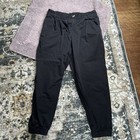 Black Halara Joggers Cotton Blend Size Small Pleated, Elastic Cuffs — photo 1