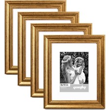 Yaetm 8x10 Picture Frame Matted to 5x7 Set of 4, 1.4  Wide Molding  Rusti