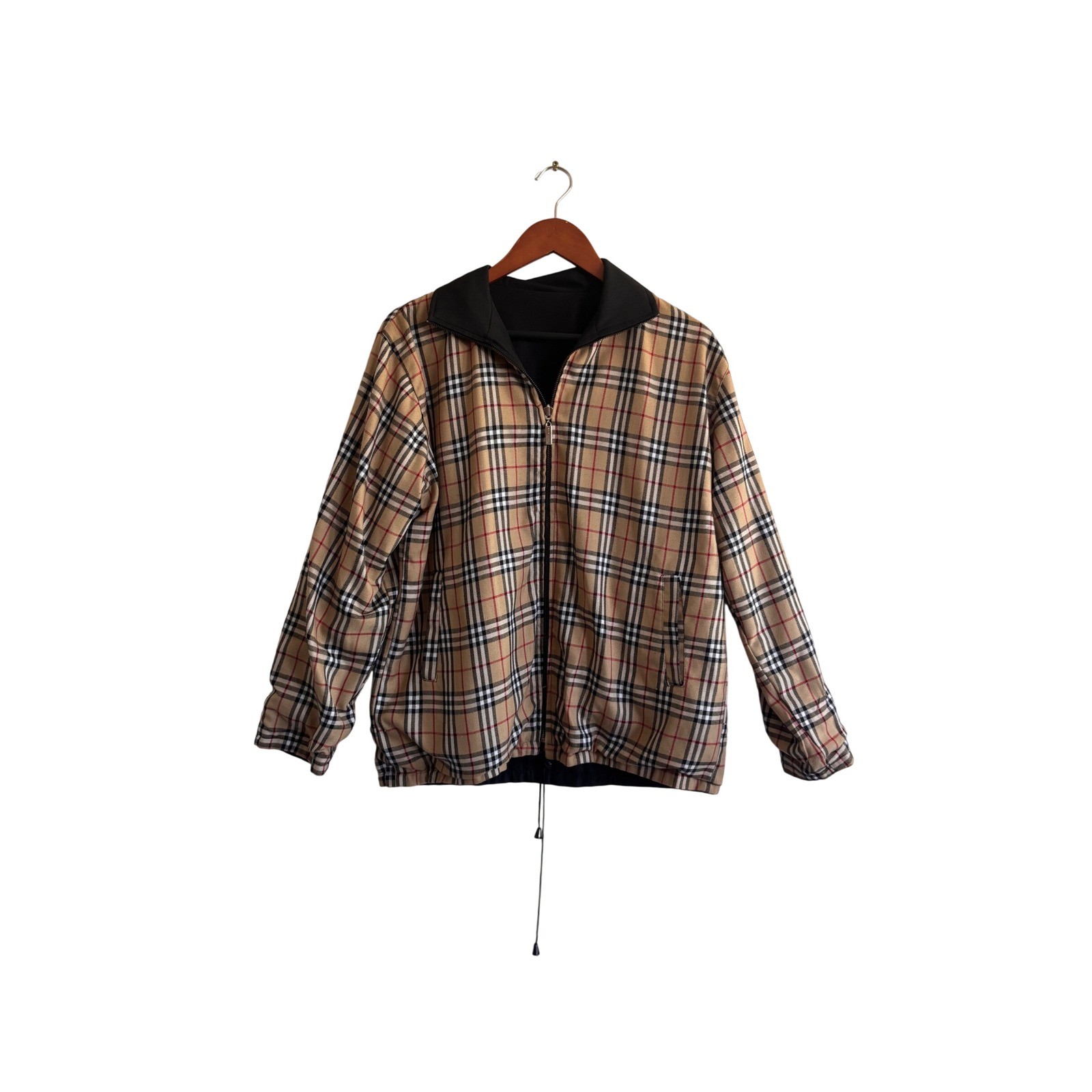 Vintage Burberrys of London Blue Label Reversible Jacket Nova Check Black Womens