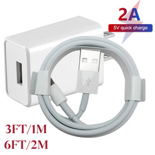5V 2A USB Wall Charger Block Fast Charging Cable For iPhone 8 XR XS 11 12 13 14