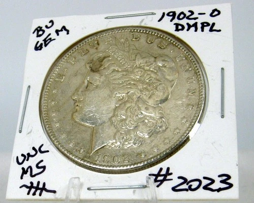 1902-0 MORGAN SILVER DOLLAR  DMPL  FROM ORIGINAL BANK BAG GEM BU US MINT #2023
