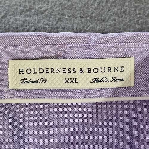Polo Holderness & Bourne Graham Riviera violet col aquidneck club homme XXL - Photo 4/7
